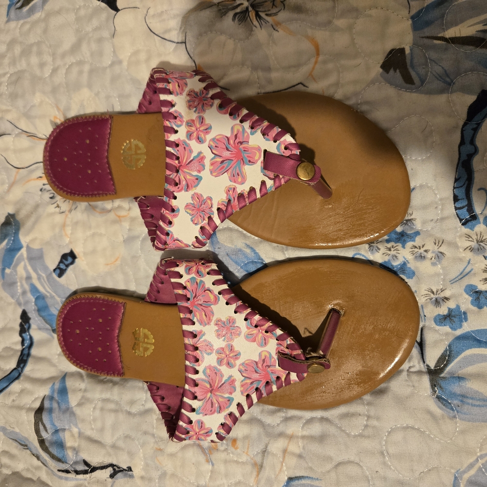 Simply Southern Pink Floral Sandals